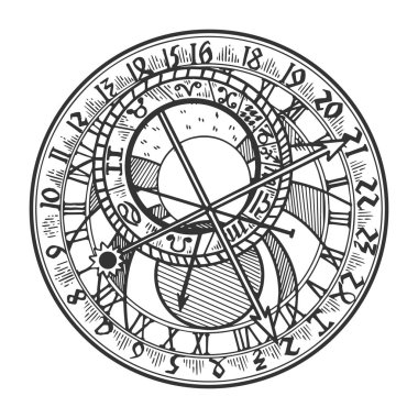 Prag Astronomik Saat vektör çizim