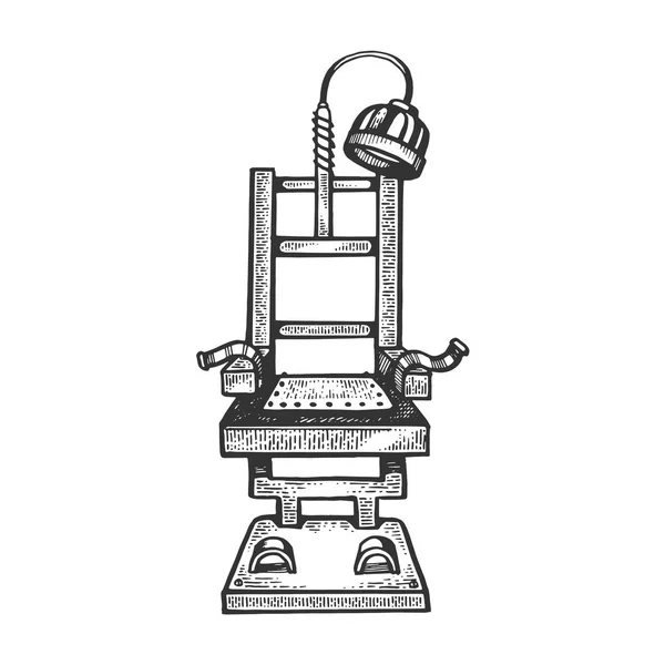 Ilustracja wektorowa Grawerowanie krzesło elektryczne — Wektor stockowy