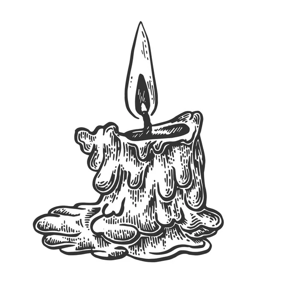 燃烧蜡烛雕刻矢量插图 — 图库矢量图片