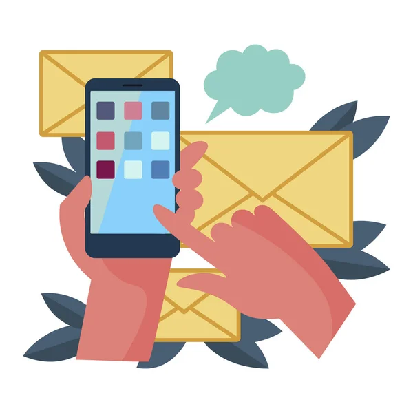 Vektor-Illustration für Smartphones und E-Mails — Stockvektor