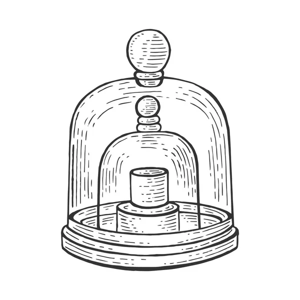 Illustrazione vettoriale di incisione del prototipo di chilogrammo standard. Imitazione in stile gratta e vinci. Immagine disegnata a mano . — Vettoriale Stock