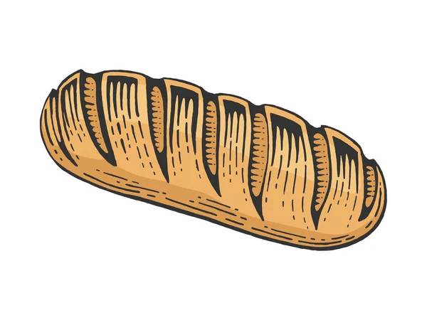 Pão pão cor esboço gravura vetor ilustração. Imitação de estilo Scratch board. Imagem desenhada à mão preto e branco . —  Vetores de Stock