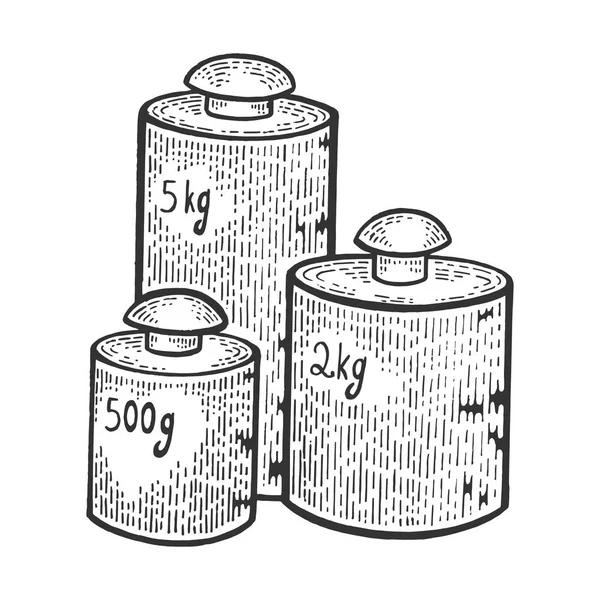 比例草图矢量图的权重。刮板式仿制。手绘图像. — 图库矢量图片