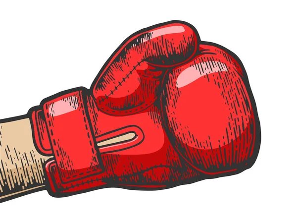 Ruka v boxerském rukavicovém znázornění vyryté vektorovou ilustraci. Návrh tisku oděvů na trička. Napodobení stylu pomocné desky. Obrázek nakreslený Černobíle-bílá ruka. — Stockový vektor