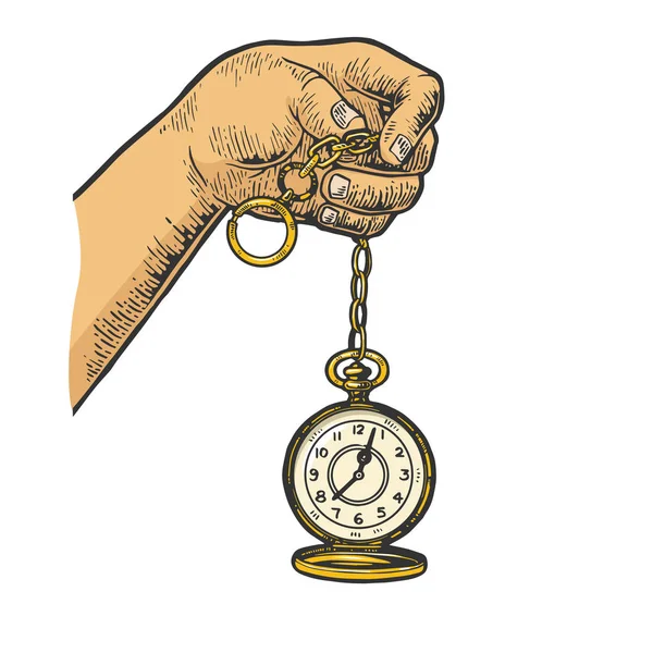 Staré starožitné hodinky s rytou vektorovou ilustrací. Návrh tisku oděvů na trička. Napodobení stylu pomocné desky. Obrázek nakreslený Černobíle-bílá ruka. — Stockový vektor