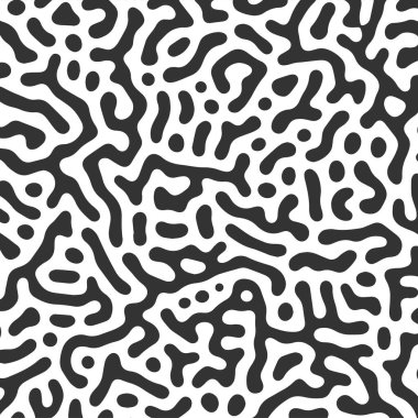 Turing Reaction Diffusion abstract pattern pattern background sketch engraving vector illustration. T-shirt apparel print design. Scratch board imitation. Black and white hand drawn image. clipart