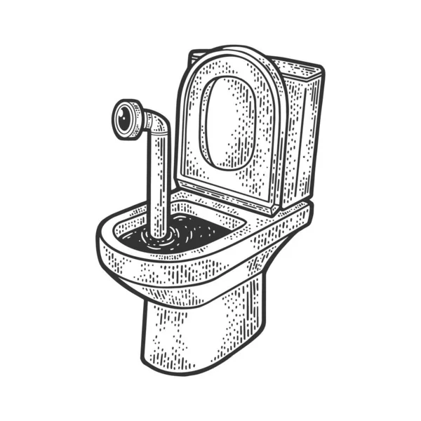 Périscope dans l'illustration vectorielle de gravure de croquis de toilette. T-shirt imprimé design. Imitation de carte à gratter. Image dessinée à la main noir et blanc. — Image vectorielle