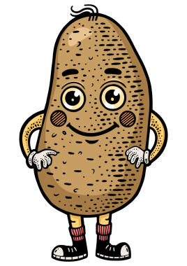 Komik karikatür patates çizimi PNG çizimi
