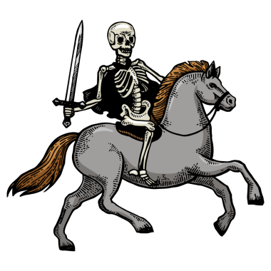 At üzerinde iskelet savaşçısı çizim PNG