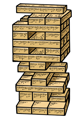 Tahta blok kule oyun taslağı oyma PNG