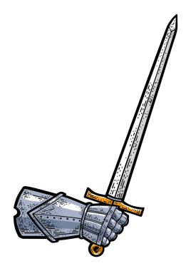 Kılıç elinde şövalye çizimi PNG çizimi