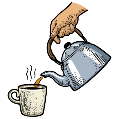 Çaydanlık dökme eskizi PNG illüstrasyonu