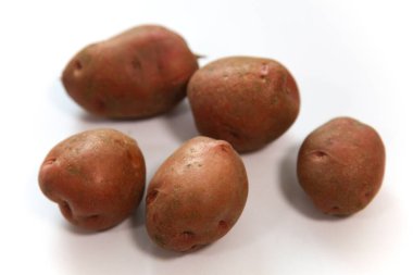 Hasat edilen kırmızı patateslerin resmi