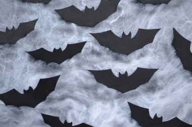 Örümcek Web arka plan, Cadılar Bayramı sembol siyah yarasa