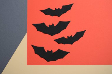 Siyah yarasalar üzerinde turuncu artalanları, Cadılar Bayramı tatil sembolü