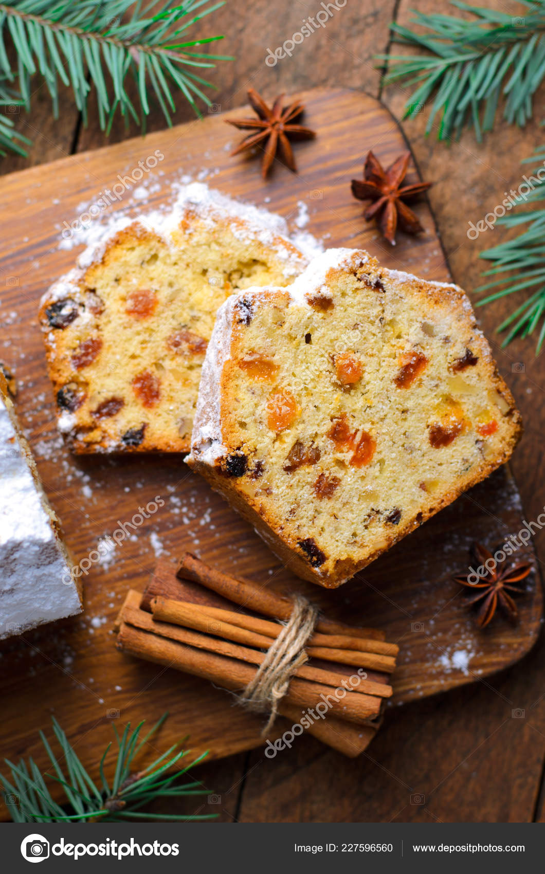 Fruit Loaf Cake Dusted Icing Sugar Christmas Winter Holidays Treat Stock Photo Image By C Julie208 227596560
