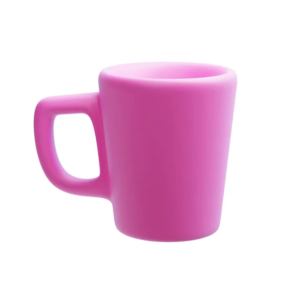 Ceramic Pink Mug Isolated on White, 3d rendering, Coffee Cup — Stock Photo, Image