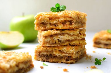 Ev yapımı elma pasta barlar, Kek pasta, tatlı