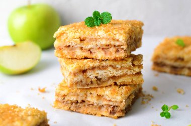 Ev yapımı elma pasta barlar, Kek pasta, tatlı