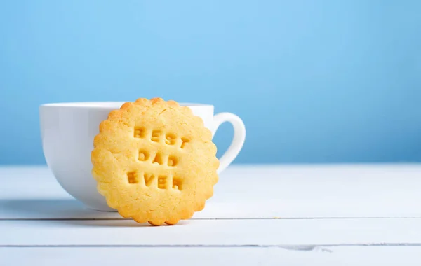 Caneca de biscoito e café, conceito feliz do dia do pai — Fotografia de Stock