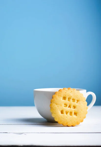 Caneca de biscoito e café, conceito feliz do dia do pai — Fotografia de Stock
