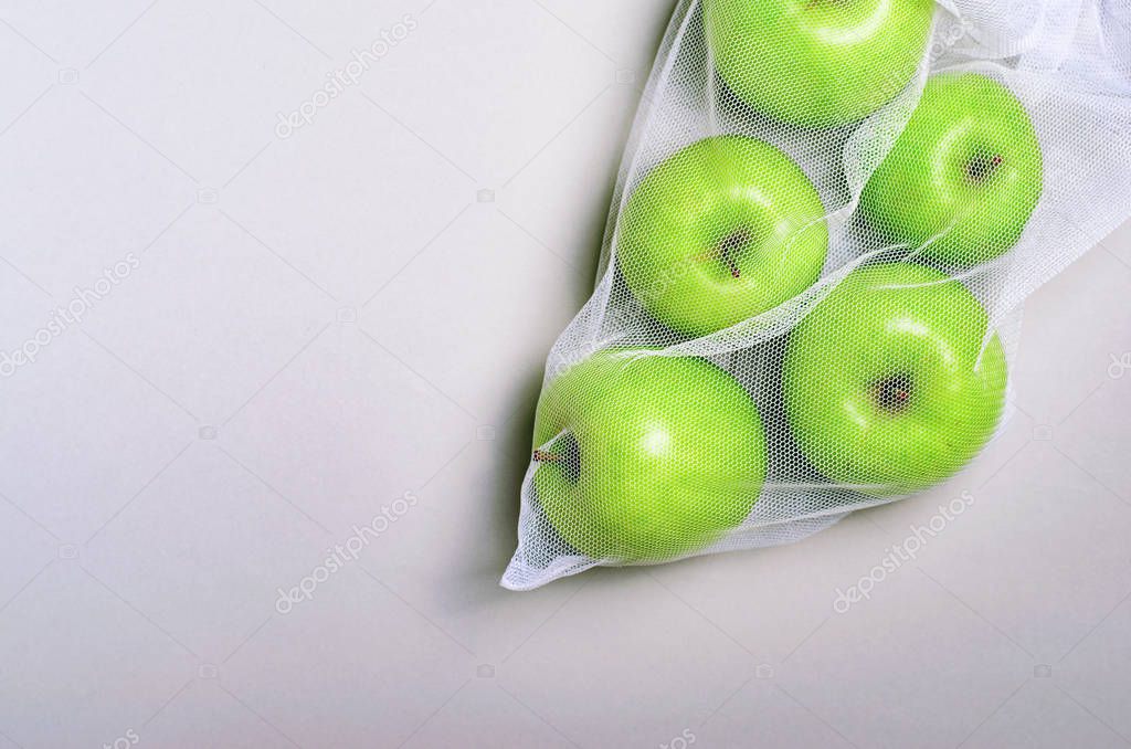 Apples in Mesh Bag, Eco Friendly Bag, Zero Waste Concept