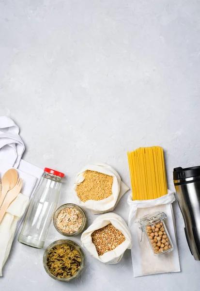 Null Abfall Hintergrund, umweltfreundlicher, plastikfreier Lebensstil — Stockfoto