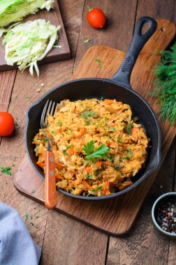 Tavada Yabani Pirinç ile Lahana, Vejetaryen Gıda