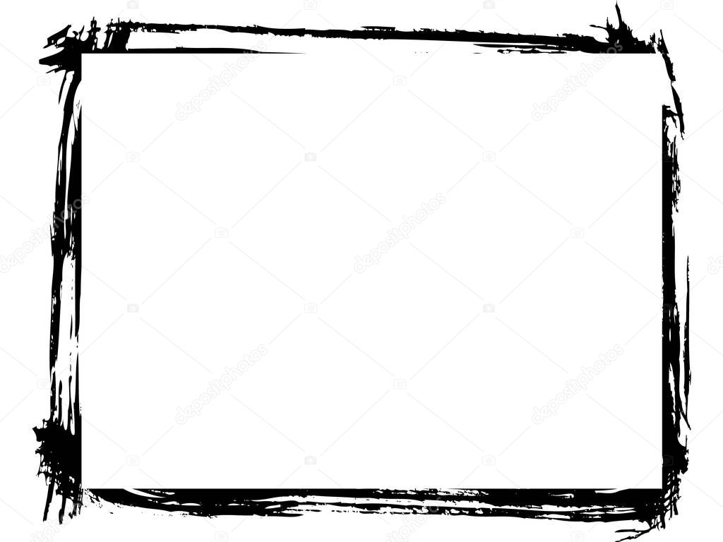 Clean photo place with dirty border. Grunge vector frame.