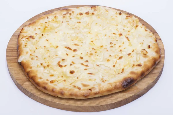 Вкусная Пицца Белом Фоне — стоковое фото