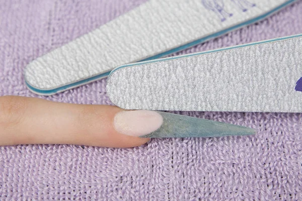 Manikůra Salonu Krásy Lázeňské Procedury Makro Snímek Finger Zblízka — Stock fotografie