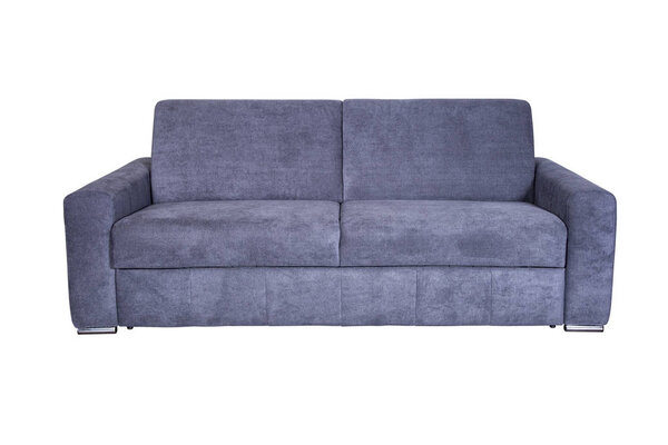 Isolated contemporary blue sofa