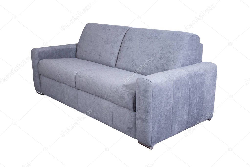 Isolated contemporary gray sofa