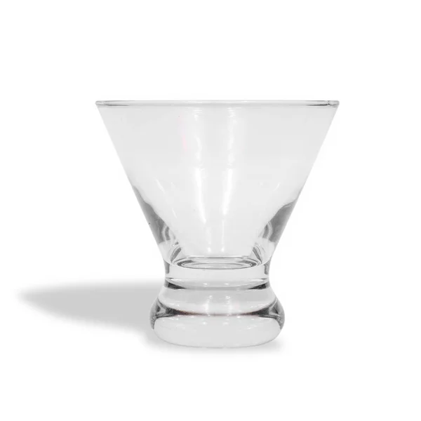 Vidrio Transparente Vidrio Vacío Para Bebidas Aislado Sobre Fondo Blanco —  Fotos de Stock