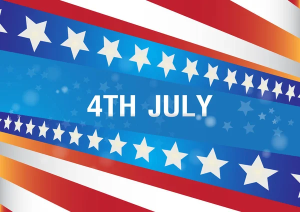 Juli Självständighetsdagen Med Flaggor Firande Vektorbakgrund — Stock vektor