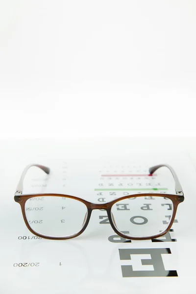Diagrama Verificação Olhos Óculos Fundo Médico — Fotografia de Stock