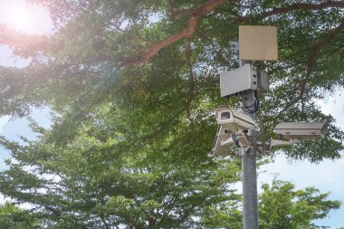 Çoklu açı Cctv kamera güvenlik Park. 
