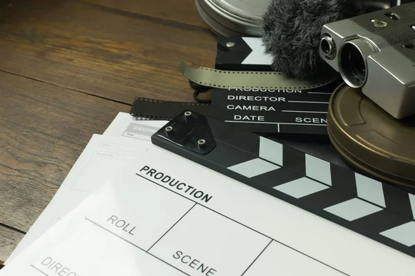 Film Production Scenes Flat Lay Image Background — Stock Photo, Image