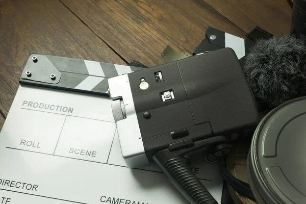 Film Production Scenes Flat Lay Image Background — Stock Photo, Image