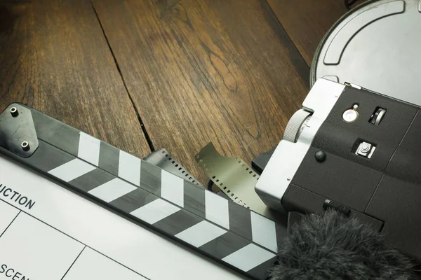 Film Production Scenes Flat Lay Image Background — Stock Photo, Image