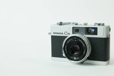 13 Eylül 2018 / Bangkok / Tayland Vintage Film fotoğraf makinesi Konica c35