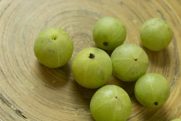 Imagen Gooseberry Indio Phyllanthus Emblica Cerca Para Fondo — Foto de Stock