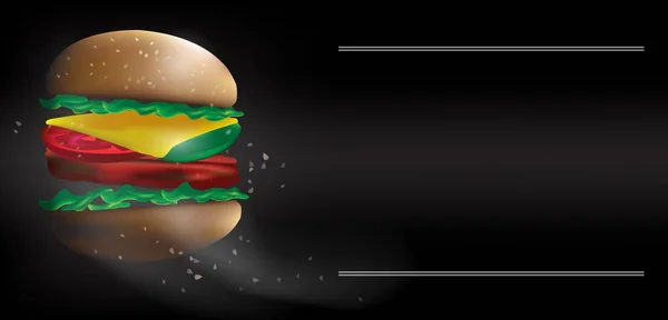 Вектор Гамбургеров Темном Тоне Фоне Изображения — стоковый вектор