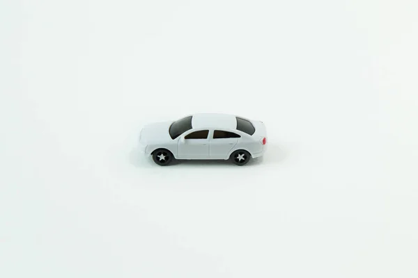 White Car Toy White Background Image Close — Stock Photo, Image