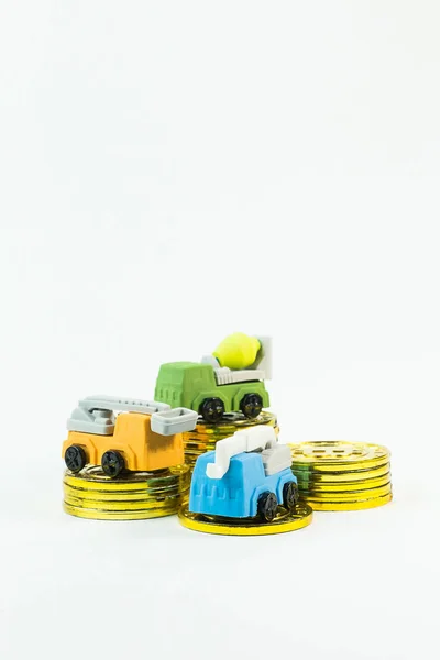Carro Brinquedo Construção Fundo Branco Imagem — Fotografia de Stock