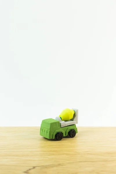 Carro Brinquedo Construção Fundo Branco Imagem — Fotografia de Stock