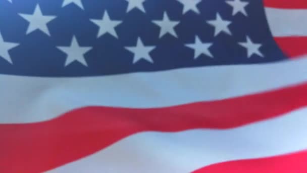 Filmación Estados Unidos América Bandera Golpe — Vídeo de stock