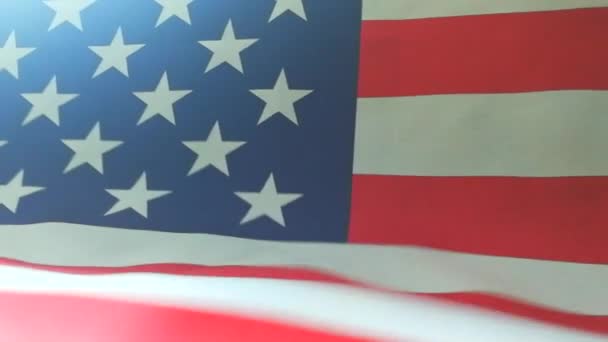 Μήκος Πόδηα Χτύπημα Σημαίας Ηνωμένων Πολιτειών Της Αμερικής — Αρχείο Βίντεο