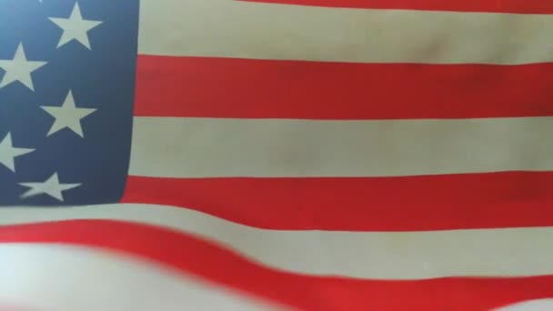 Μήκος Πόδηα Χτύπημα Σημαίας Ηνωμένων Πολιτειών Της Αμερικής — Αρχείο Βίντεο