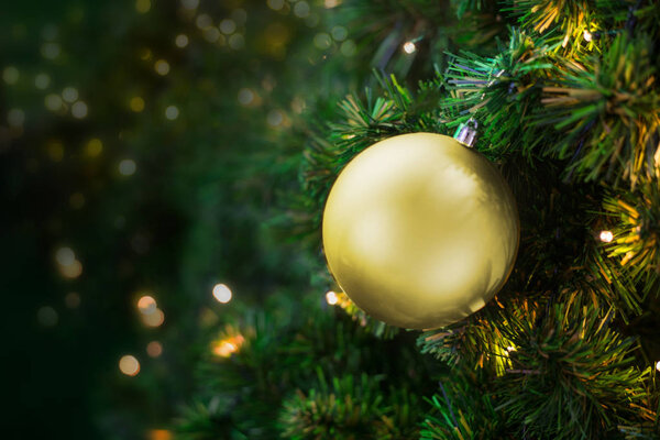 The  Christmas ball  on  tree for  background.